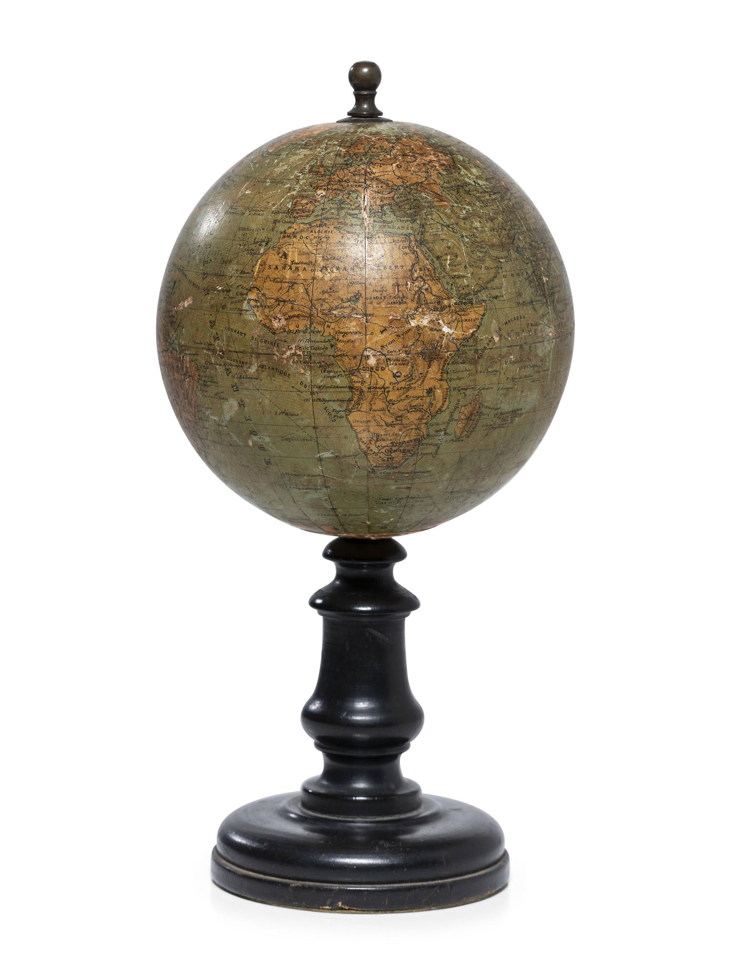 A French Papier Mache Table Globe