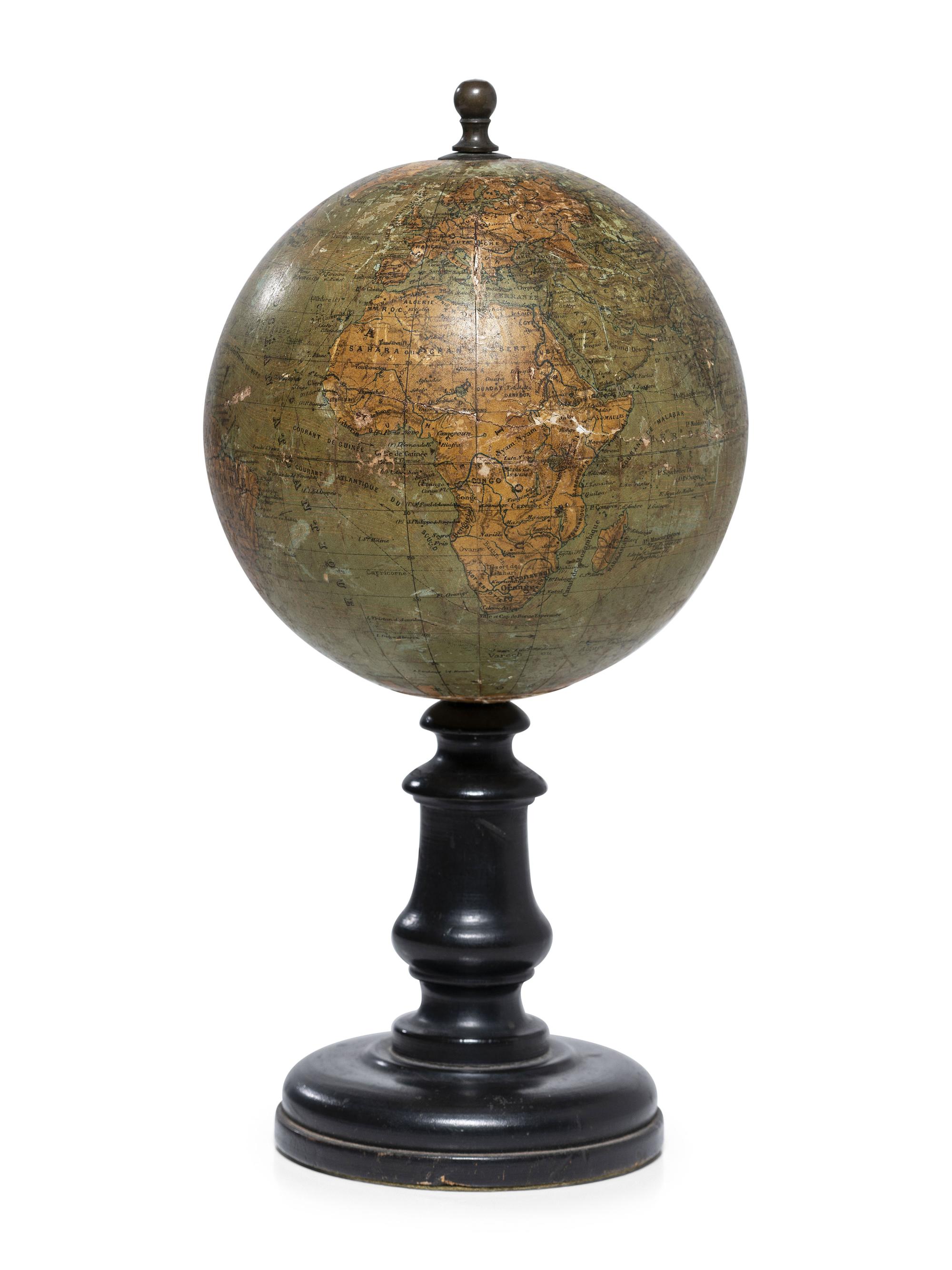A French Papier Mache Table Globe