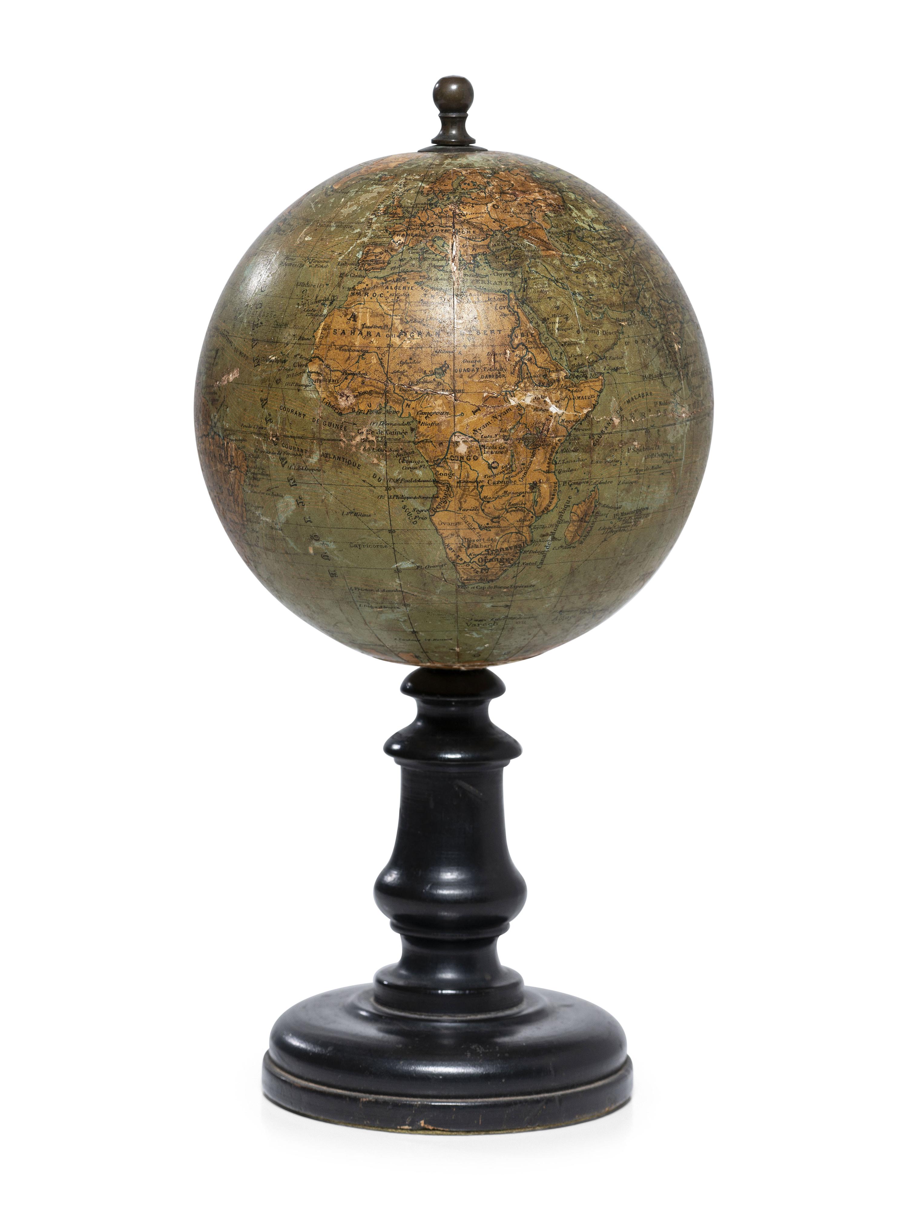 A French Papier Mache Table Globe