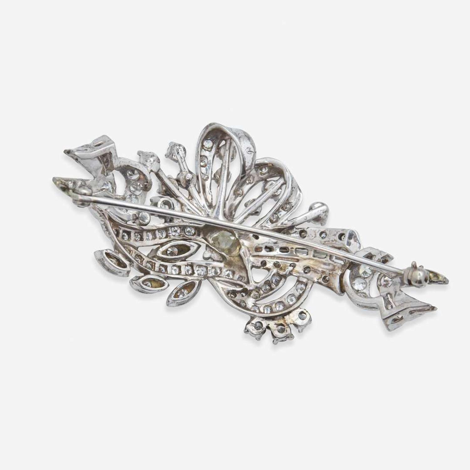 A Platinum and Diamond Brooch
