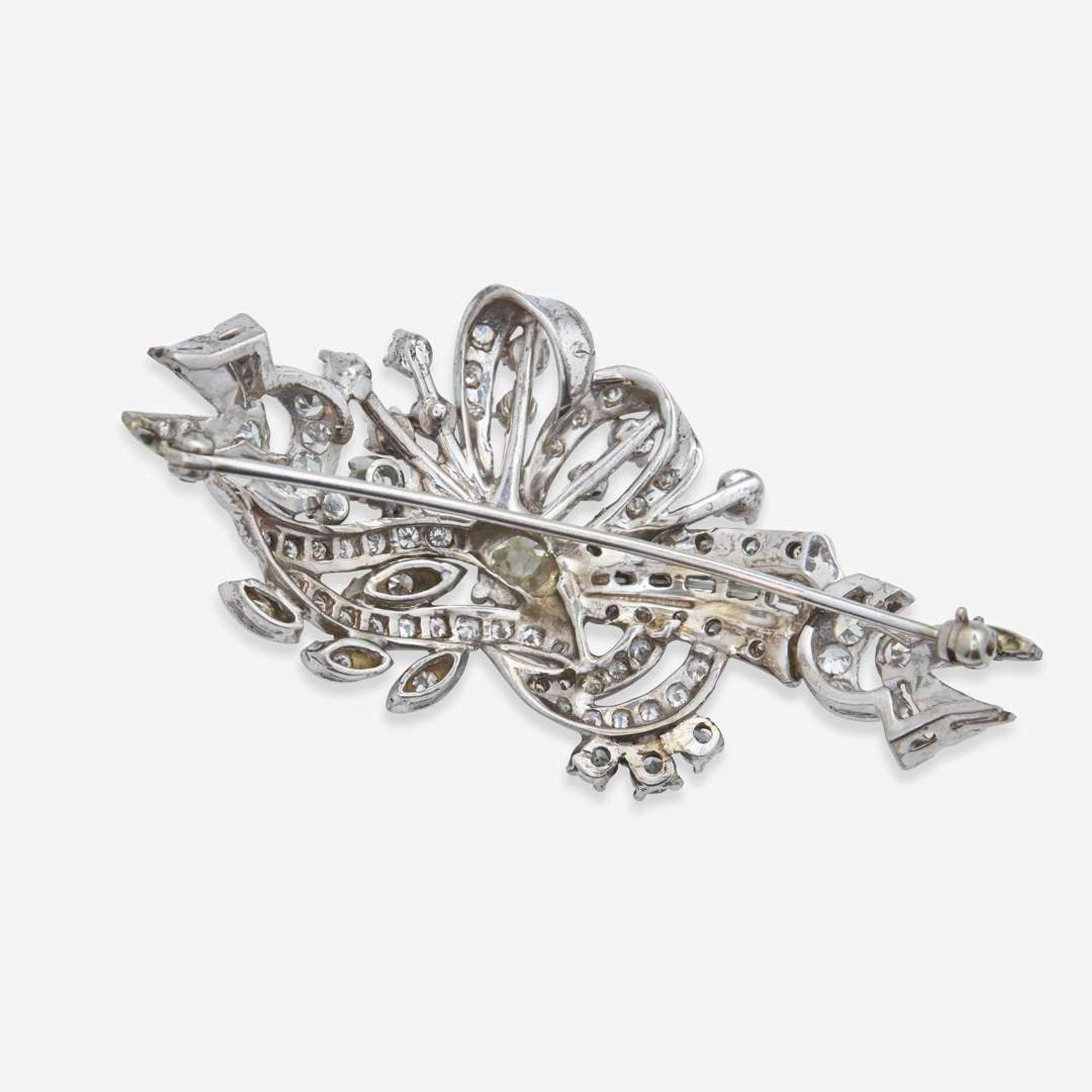 A Platinum and Diamond Brooch