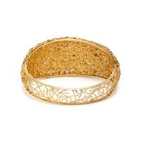 MULTICOLORED DIAMOND AND YELLOW GOLD BANGLE BRACELET