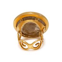 AMSTERDAM SAUER, RUTILATED QUARTZ, DIAMOND, AND YELLOW GOLD RING
