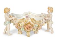 A Group of Six Continental Painted Porcelain Table Articles