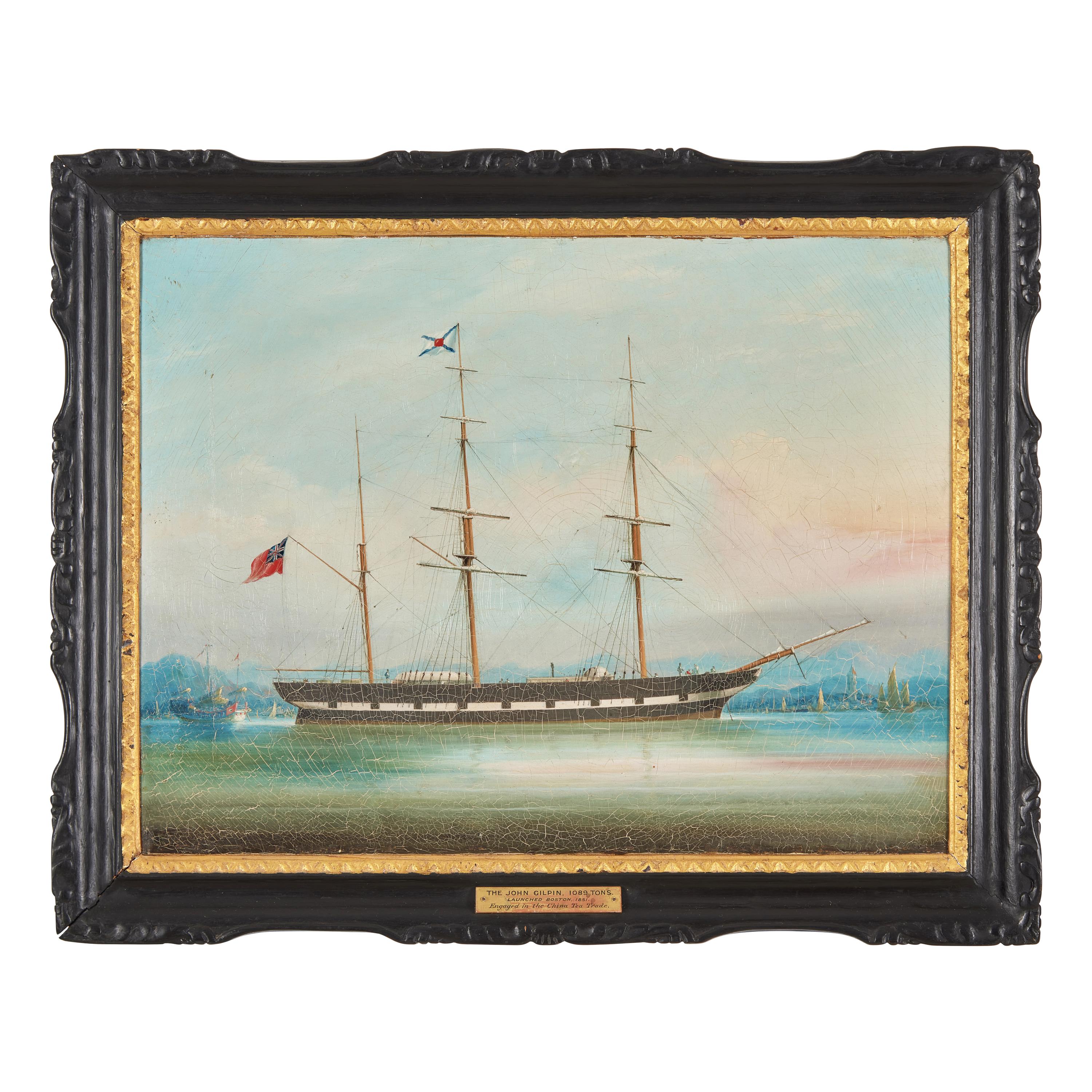 Attributed to Namcheong (Chinese, 1840-1870), A China Trade Portrait of the Ship "John Gilpin"