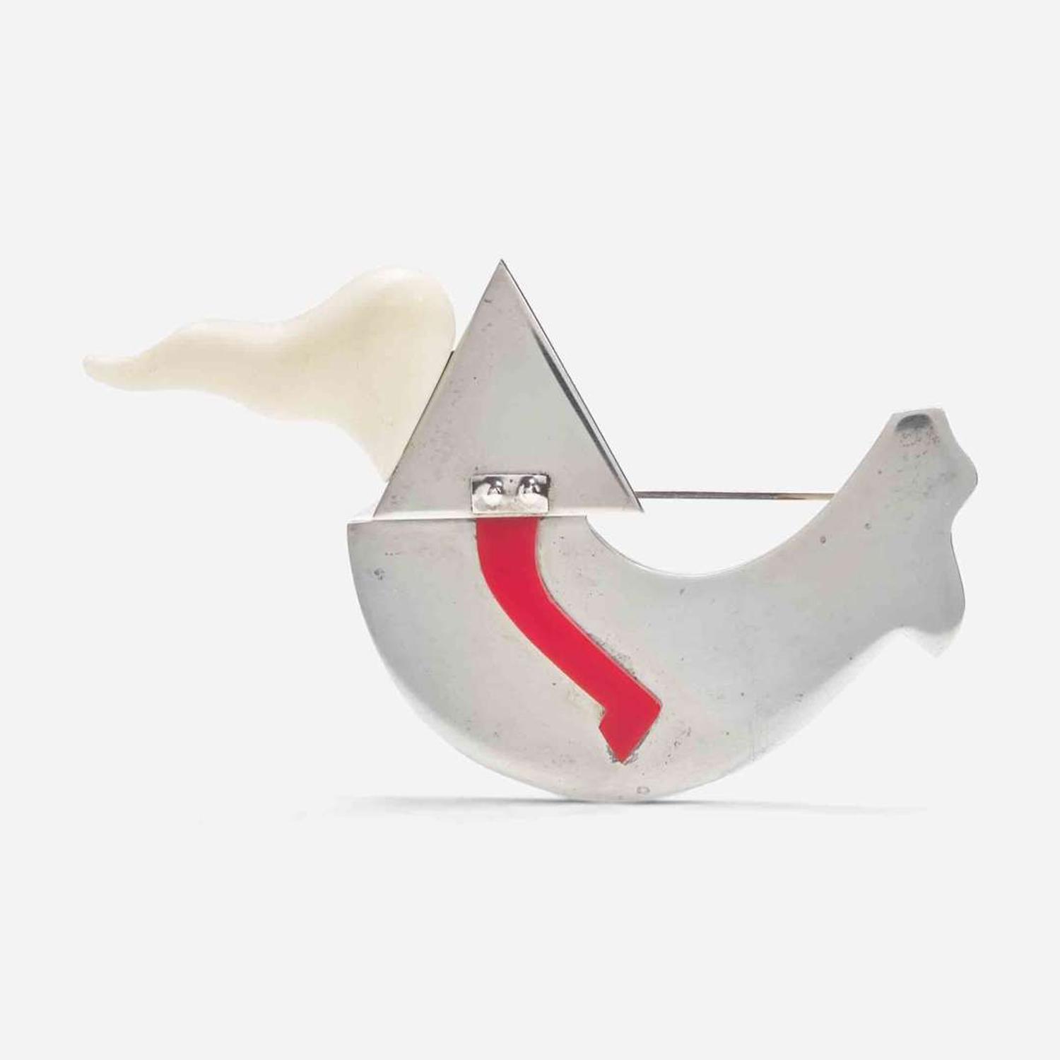 Helen Shirk (American, b. 1942) Sterling and Acrylic Brooch, USA, 1976