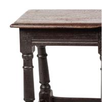 A William and Mary Turned Oak Slide-Top Tavern Table Stool