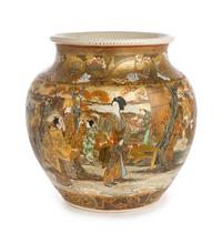 A Japanese Satsuma Porcelain Vase Height 14 1/4 inches. — LATE 19TH CENTURY