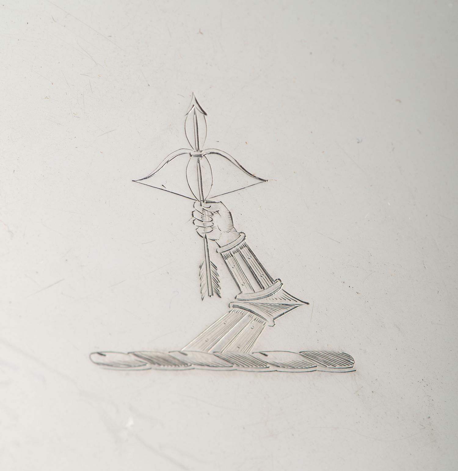 An Edwardian Armorial Engraved Silver Footed Tray