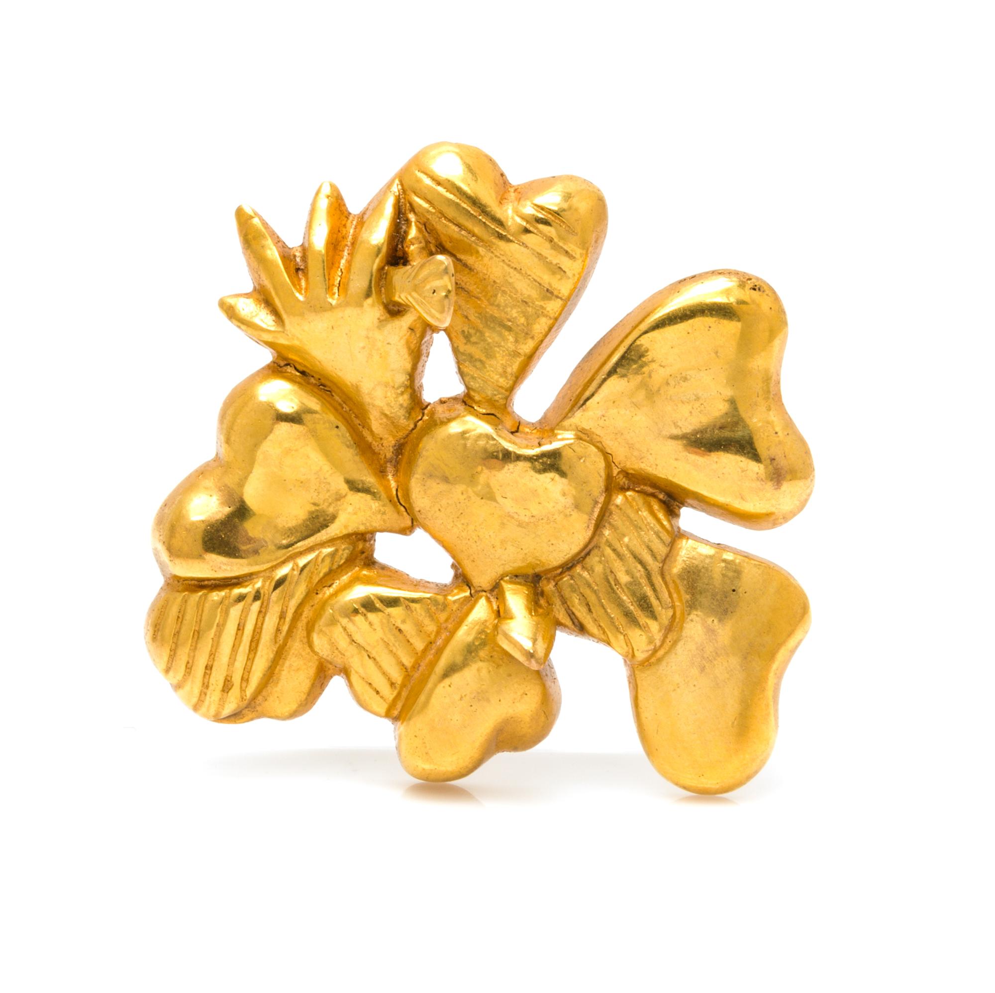 A Line Vautrin Gilded Bronze Brooch, 17.7 dwts.