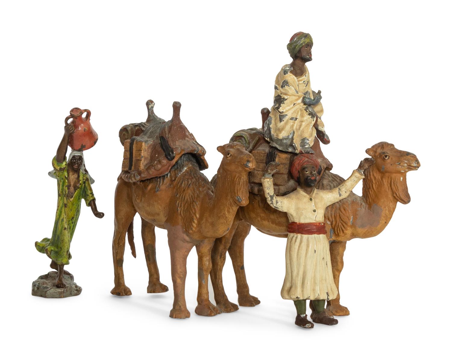 Three Austrian Cold Painted Bronze Figural Groups