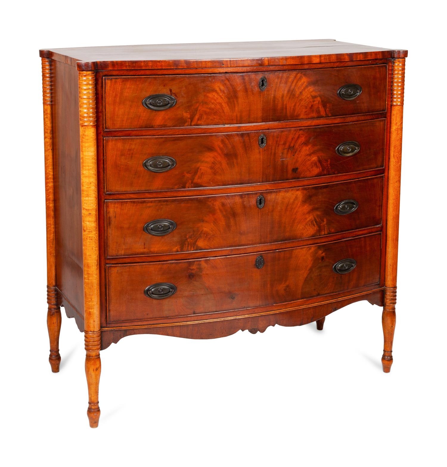 A Bowfront Federal Chest of Drawers