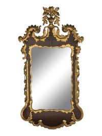 A George II Carved and Parcel-Gilt Mahogany Mirror