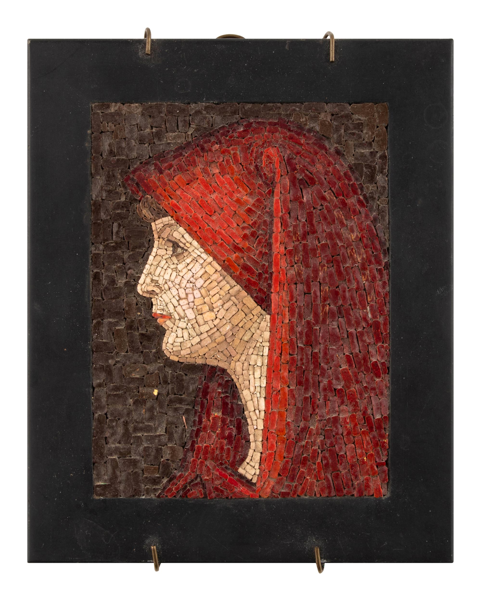 An Italian Micro Mosaic Plaque Depicting Saint Fabiola