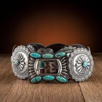 Navajo Silver and Turquoise Concha Belt