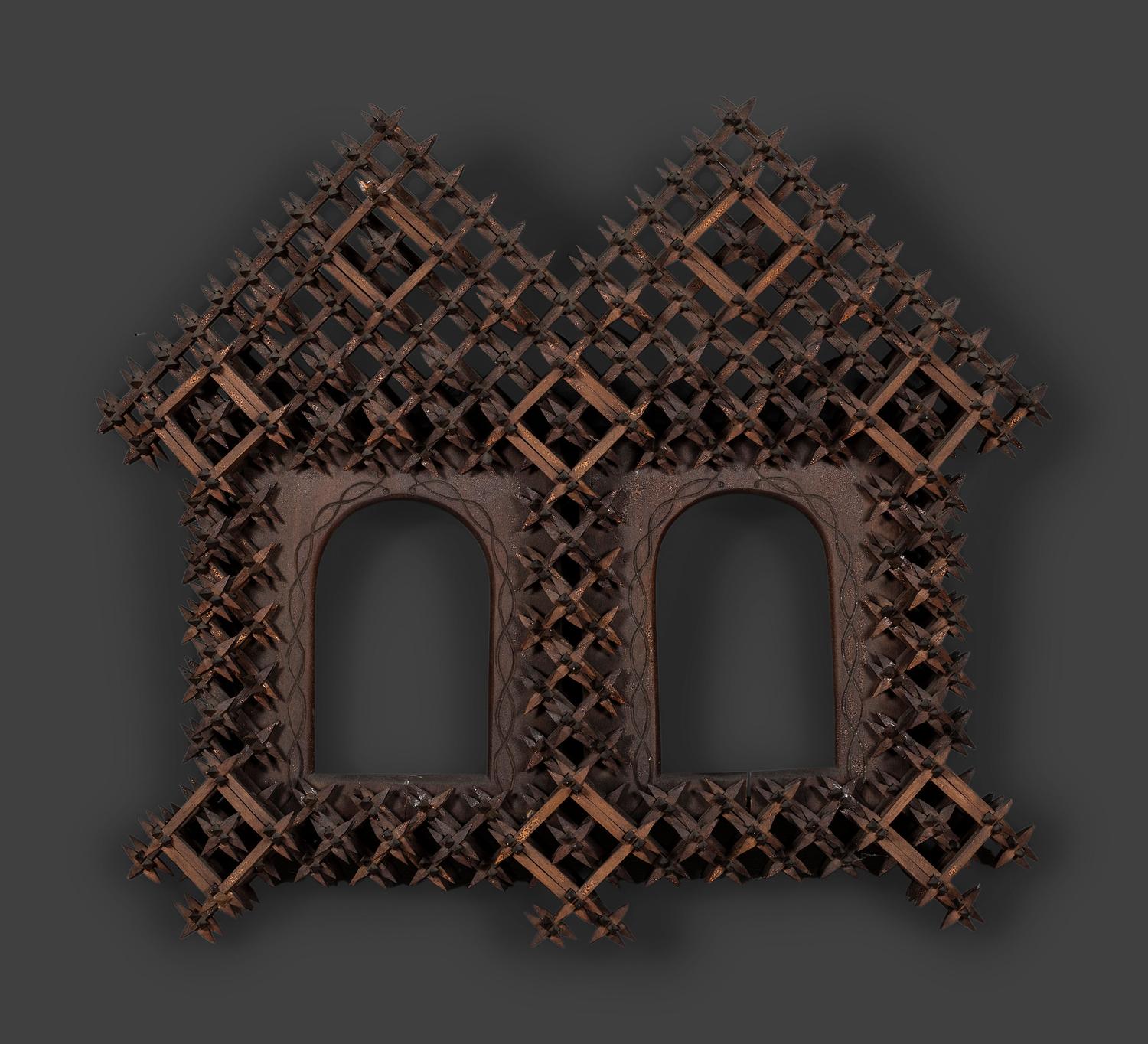 Two Tramp Art 'Crown of Thorns' Frames