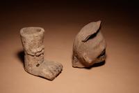 A Nayarit Terracotta Warrior Figure, with Associated Head and Foot