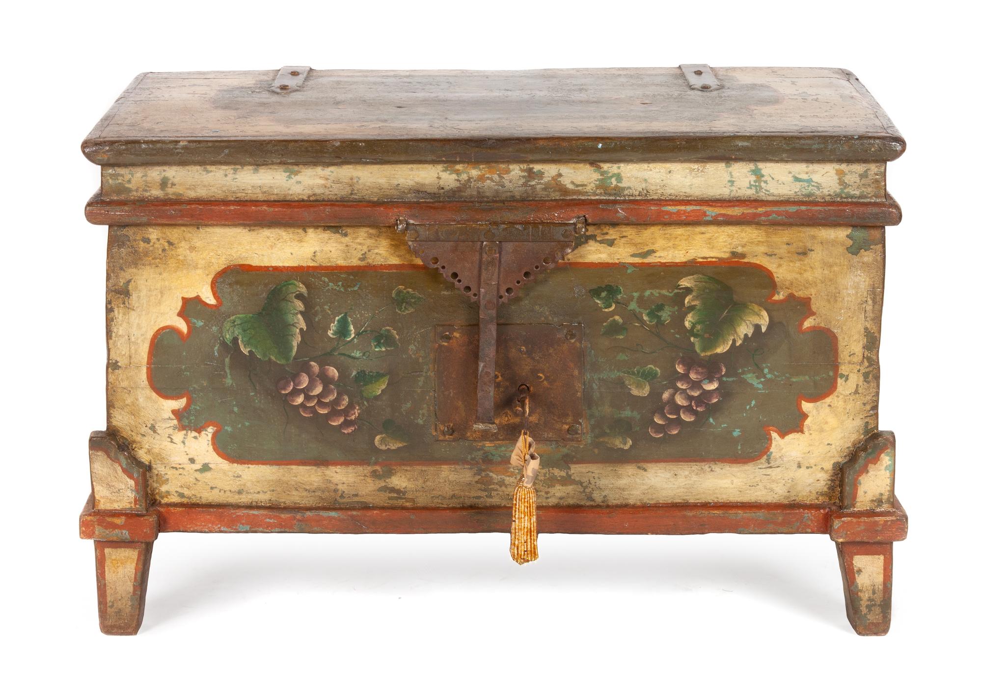 Continental Baroque Paint Decorated Chest — 18th Century