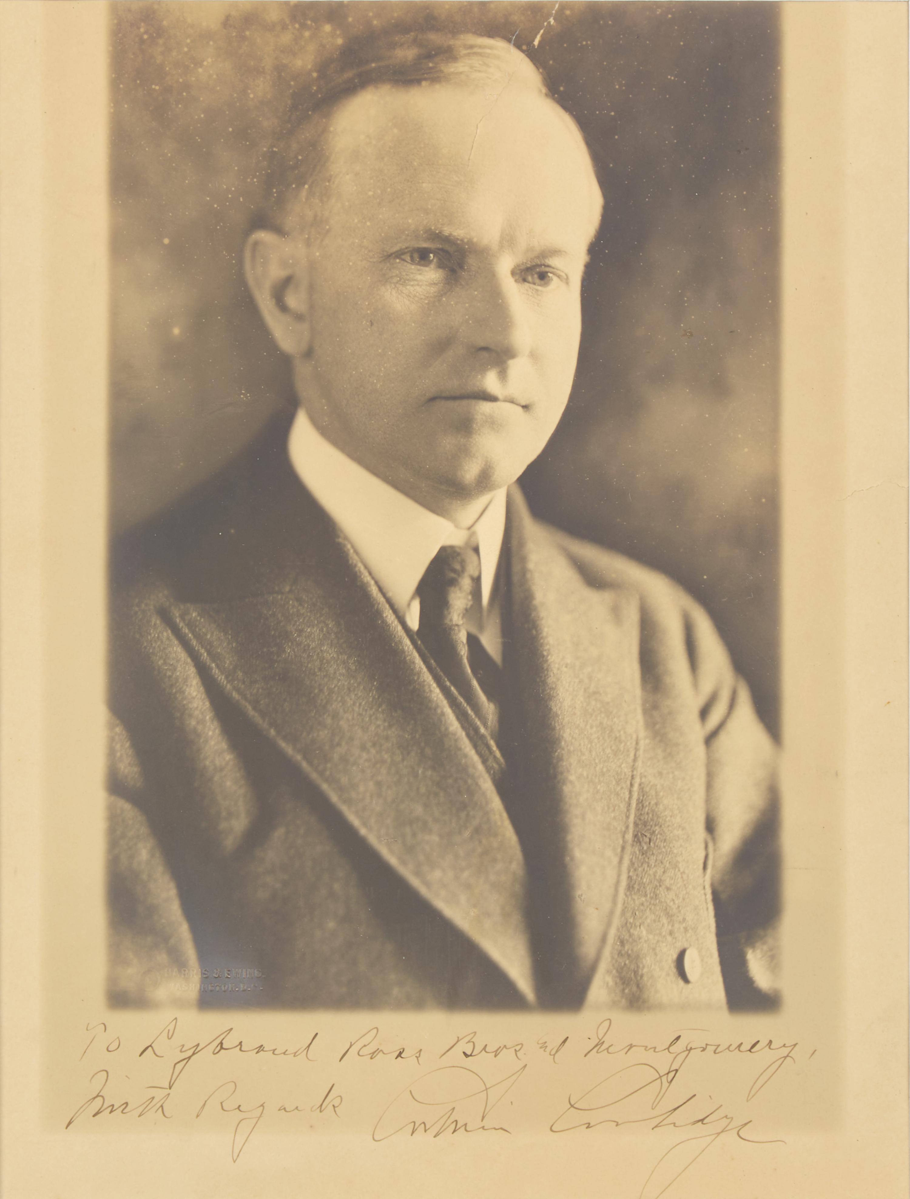 [Presidential] Coolidge, Calvin. Inscribed photograph