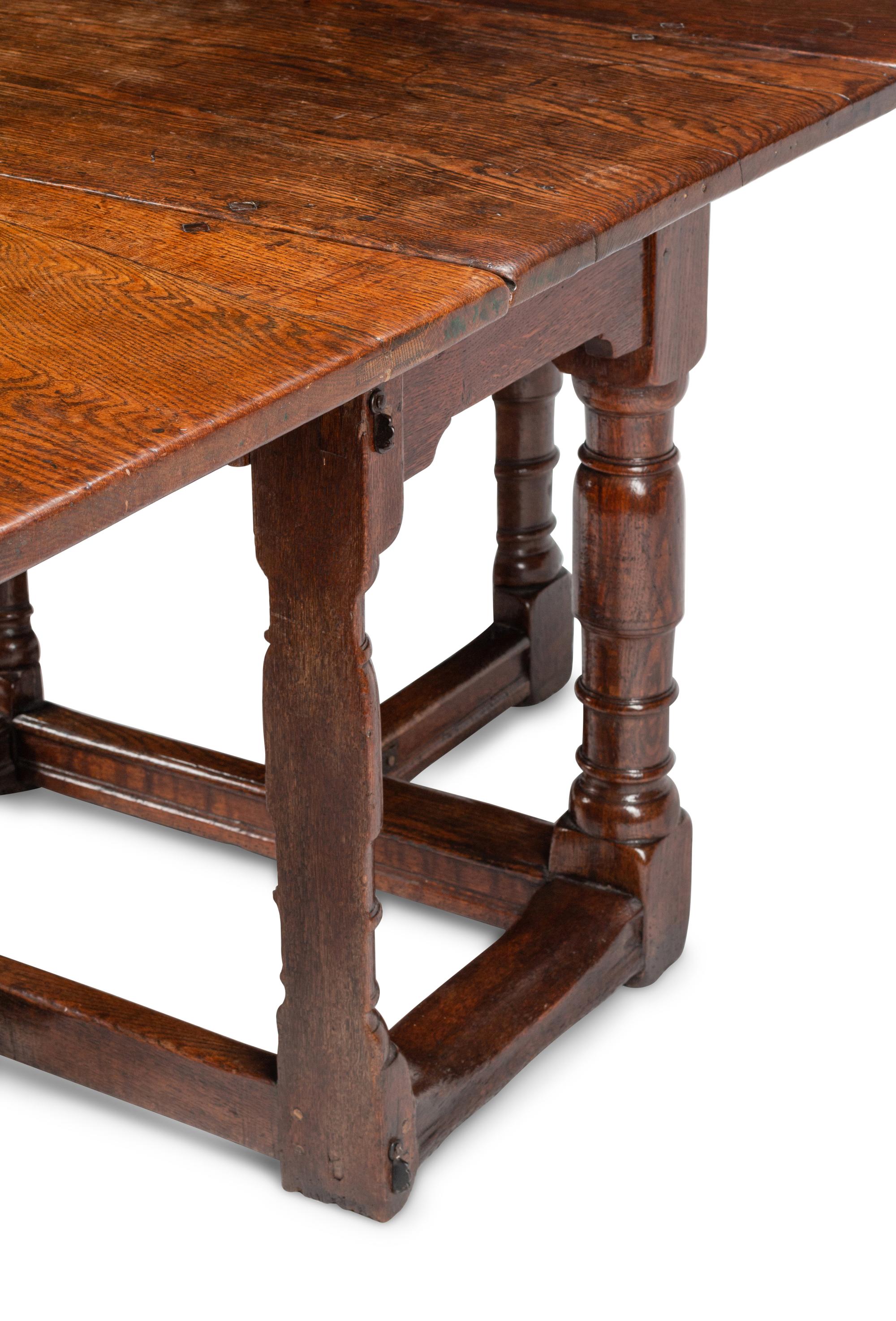 A William and Mary Oak Drop-Leaf Gate-Leg Table