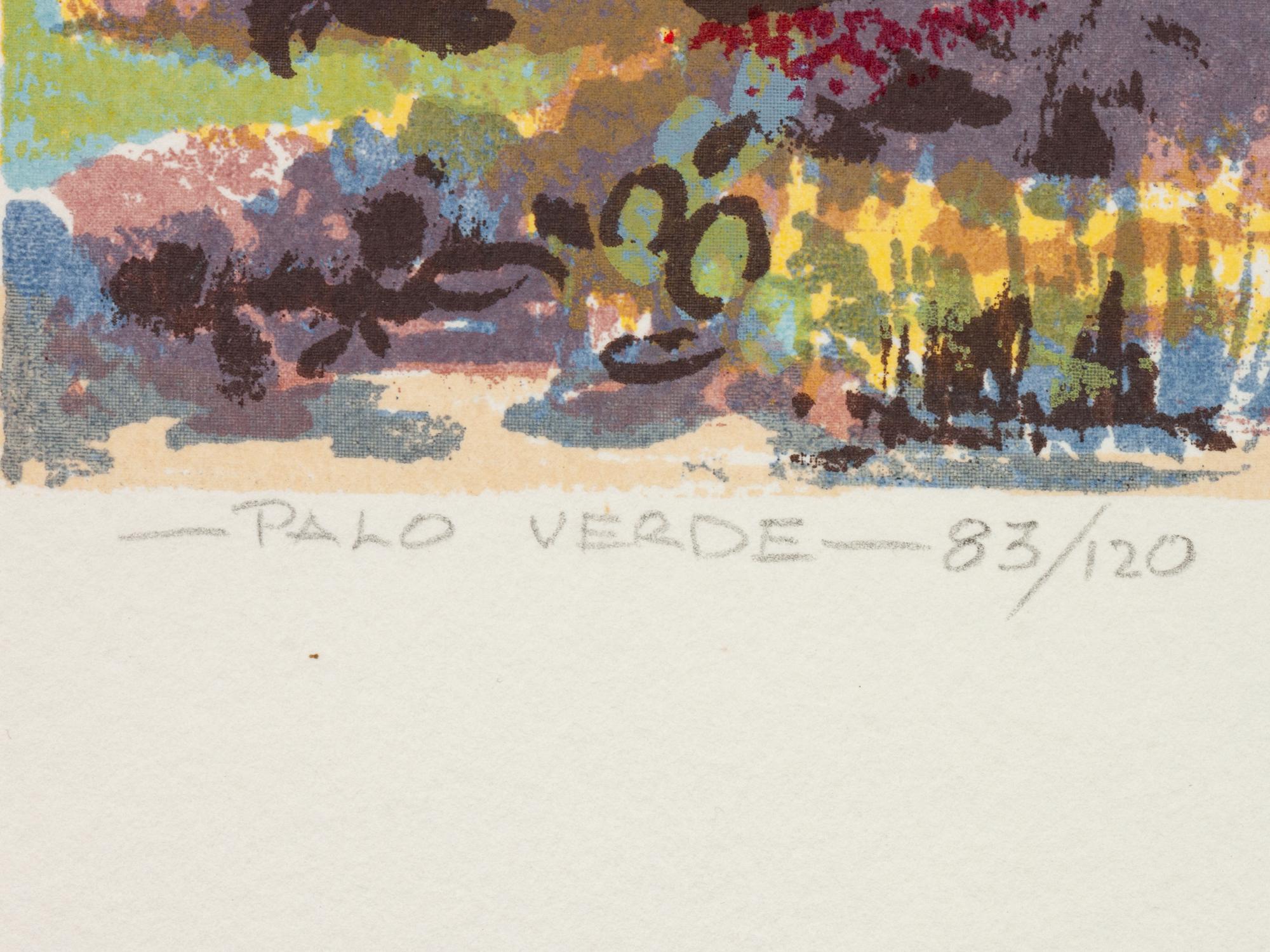 Five Works: Village of Trampas N.M ., edition 64/120; Rio Chama , edition 60/120; High Meadow , edition 86/120; The Stanstuario at Chimayo - N.M., edition 124/130; Palo Verde , edition 83/120