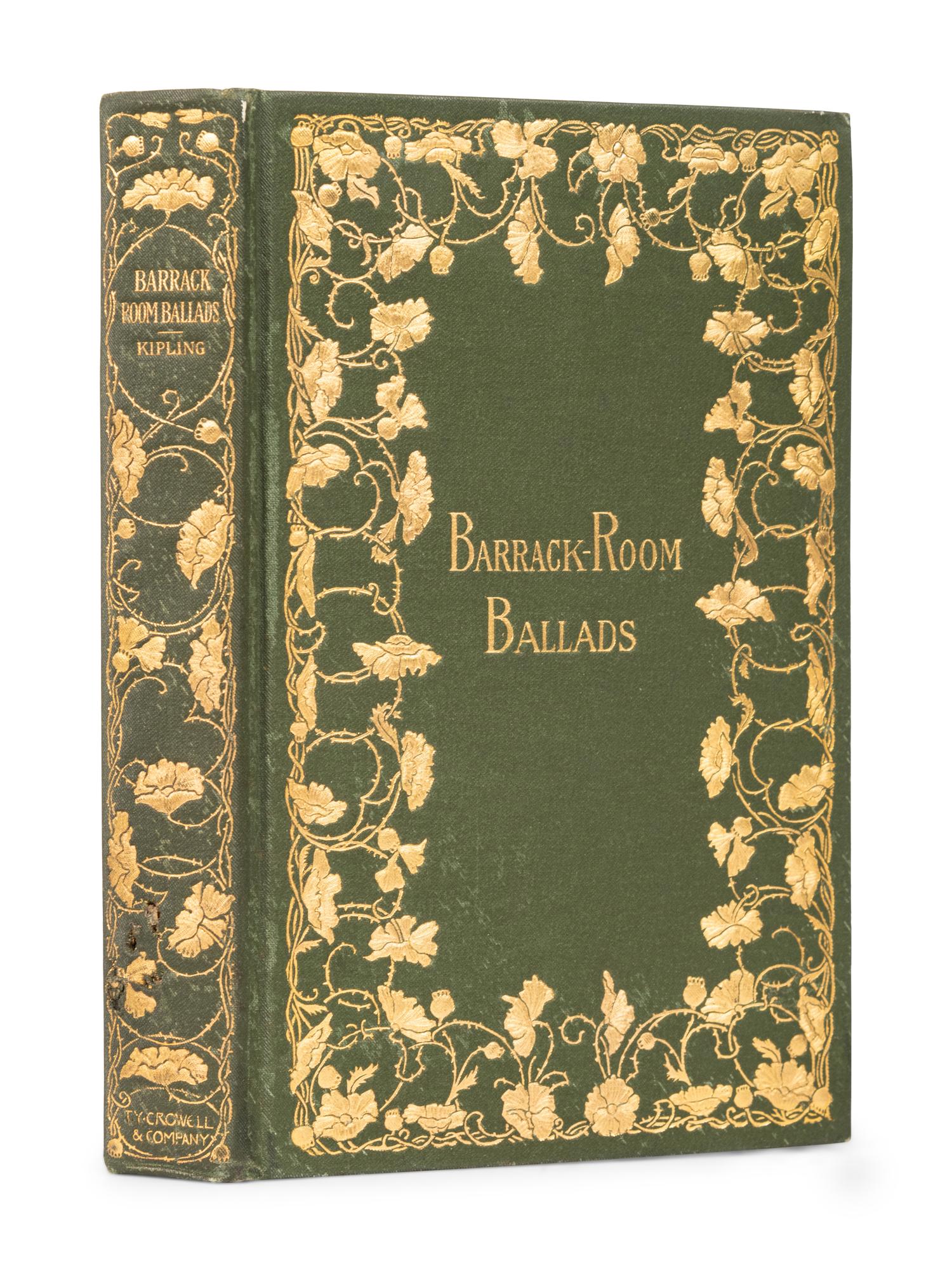 [PUBLISHER'S TRADE BINDING - AMERICAN]. KIPLING, Rudyard (1865-1936). Barrack-room Ballads . New York & Boston: Thomas Y. Crowell & Co., 1899.