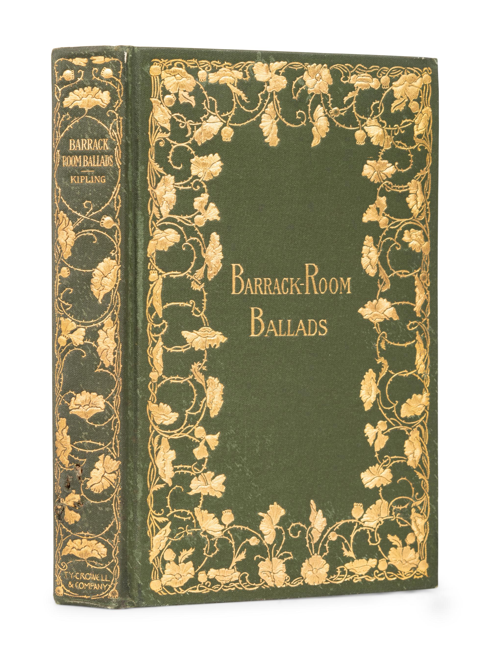 [PUBLISHER'S TRADE BINDING - AMERICAN]. KIPLING, Rudyard (1865-1936). Barrack-room Ballads . New York & Boston: Thomas Y. Crowell & Co., 1899.