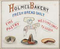 Five Framed Specialty Shop Advertising Hand Colored Prints and Watercolors