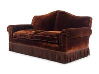 A Custom Two-Seat Sofa with Silk Velvet Upholstery