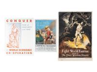 [WORLD WAR I]. A group of 6 posters promoting wartime economic relief efforts and food conservation, comprising: