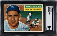 A 1956 Topps Yogi Berra Gray Back Baseball Card No. 110 (SGC 5 EX)