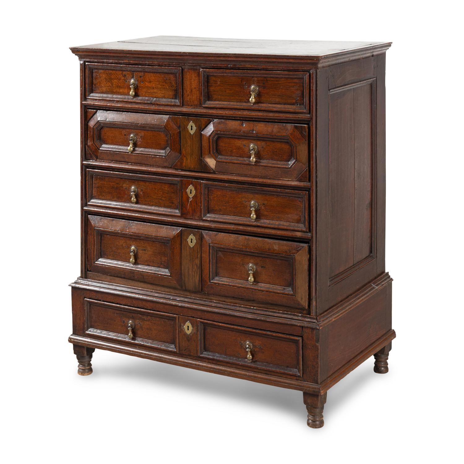 A Charles II Oak Chest of Drawers