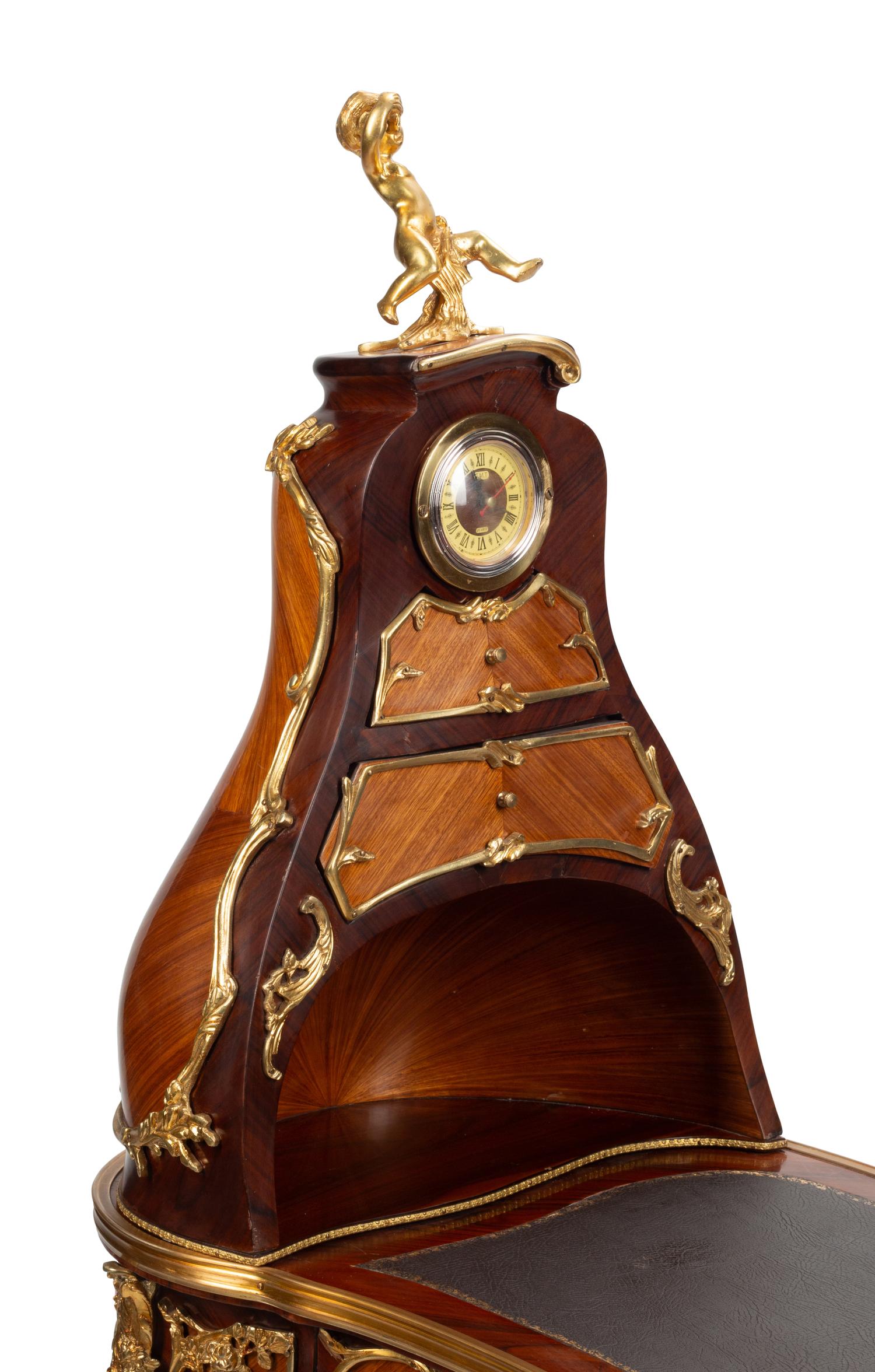 A Louis XV Style Gilt Bronze Mounted Desk and Cartonnier