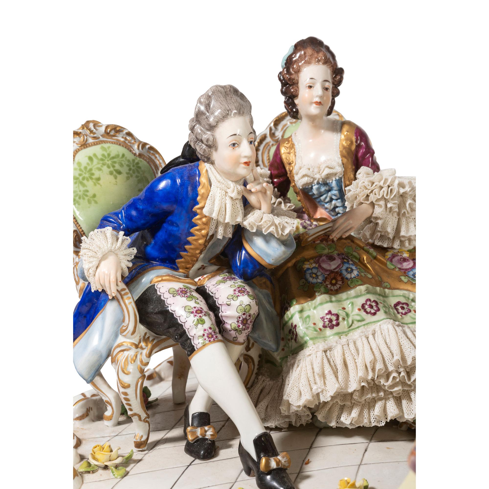 A Continental Porcelain Figural Group