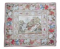 A Needlework Tapestry Rug Height 78 x width 87 1/2 inches. — 20TH CENTURY