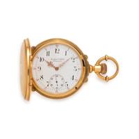 18K YELLOW GOLD HUNTER CASE POCKET WATCH