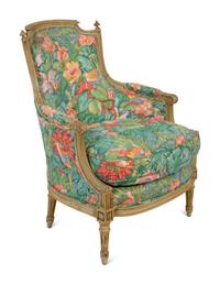 A Louis XVI Style Painted Bergere — LATE 19TH CENTURY