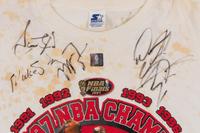 A Michael Jordan and Chicago Bulls Team Signed 1997 NBA Champions Locker Room Shirt (Beckett LOA),