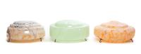 A Set of Five English Art Deco Glass Shades Diameter of largest 12 1/2 inches.