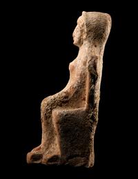 A Greek Terracotta of a Seated Female Deity