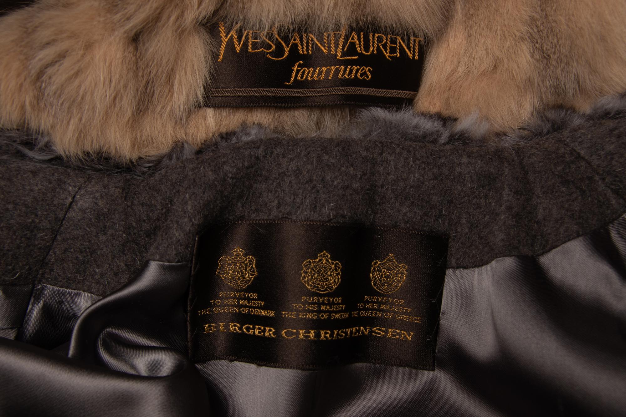 Yves Saint Laurent Sable-Trimmed Jacket and Chinchilla-Trimmed Cashmere Coat