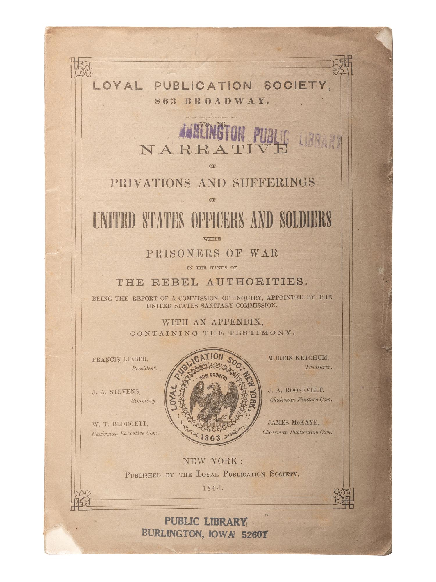 [CIVIL WAR - PRISONS]. A group of pamphlets, histories, and survivor narratives related to Confederate prisons, comprising: