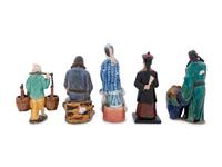 Eleven Chinese Glazed Figures