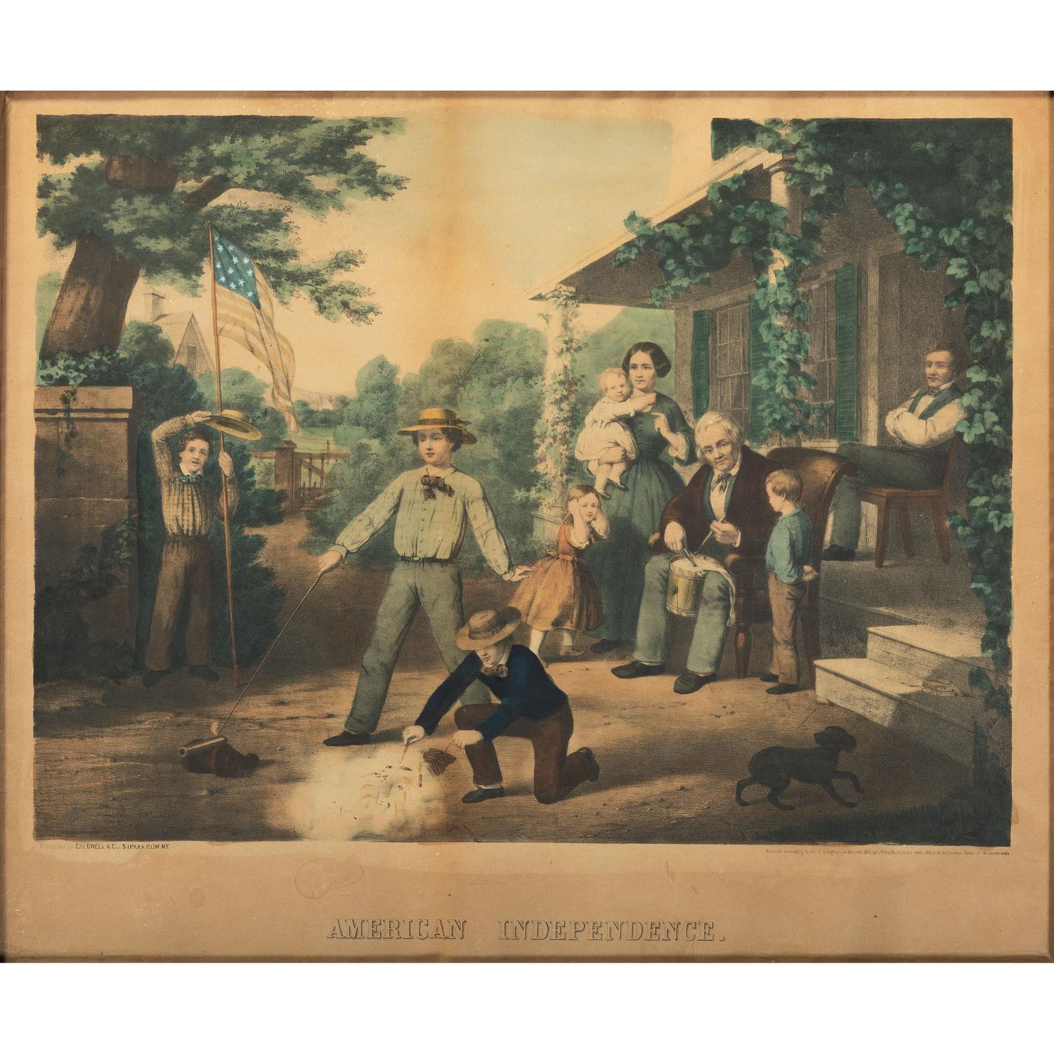 Three Framed American Lithographs Including Currier & Ives and Caldwell & Co.