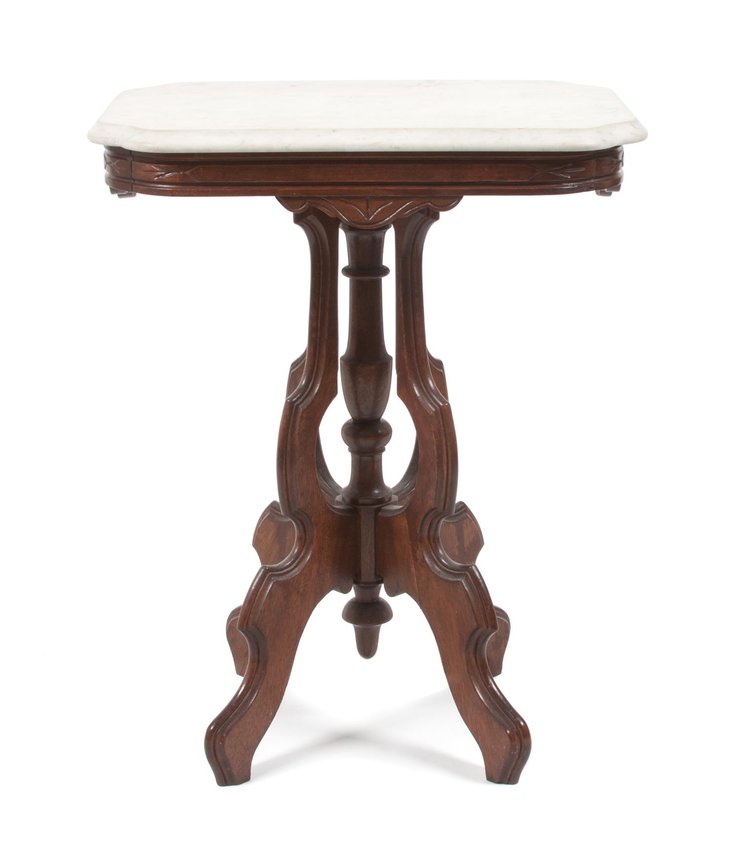 A Victorian Marble Top Parlor Table Height 28 x width 22 x depth 16 inches. — 19TH CENTURY