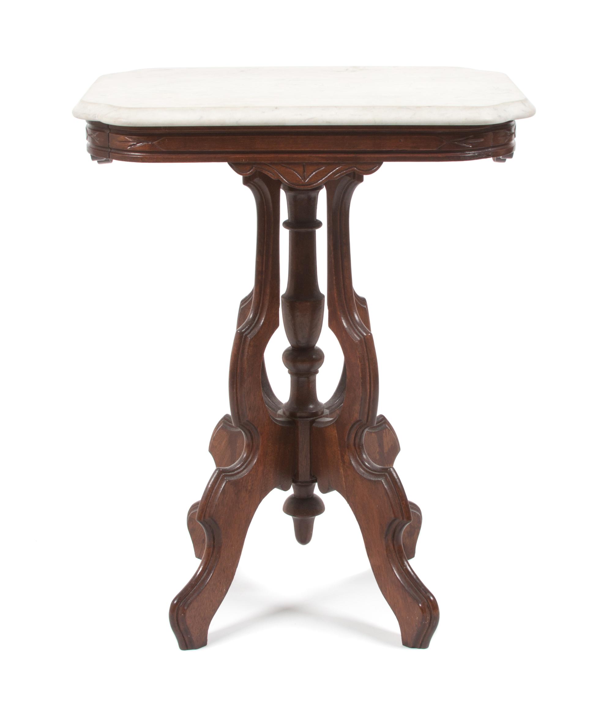 A Victorian Marble Top Parlor Table Height 28 x width 22 x depth 16 inches. — 19TH CENTURY