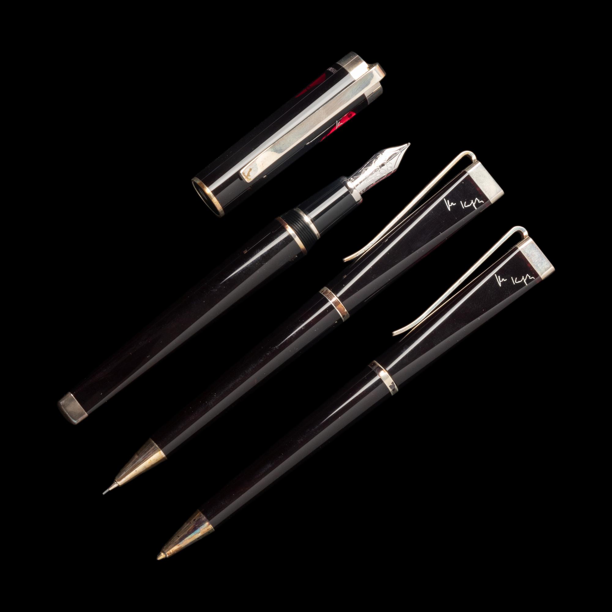 A Montblanc Limited Edition Franz Kafka Fountain Pen, Rollerball Pen and Mechanical Pencil Set