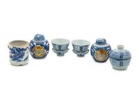 Six Chinese Blue and White Porcelain Articles
