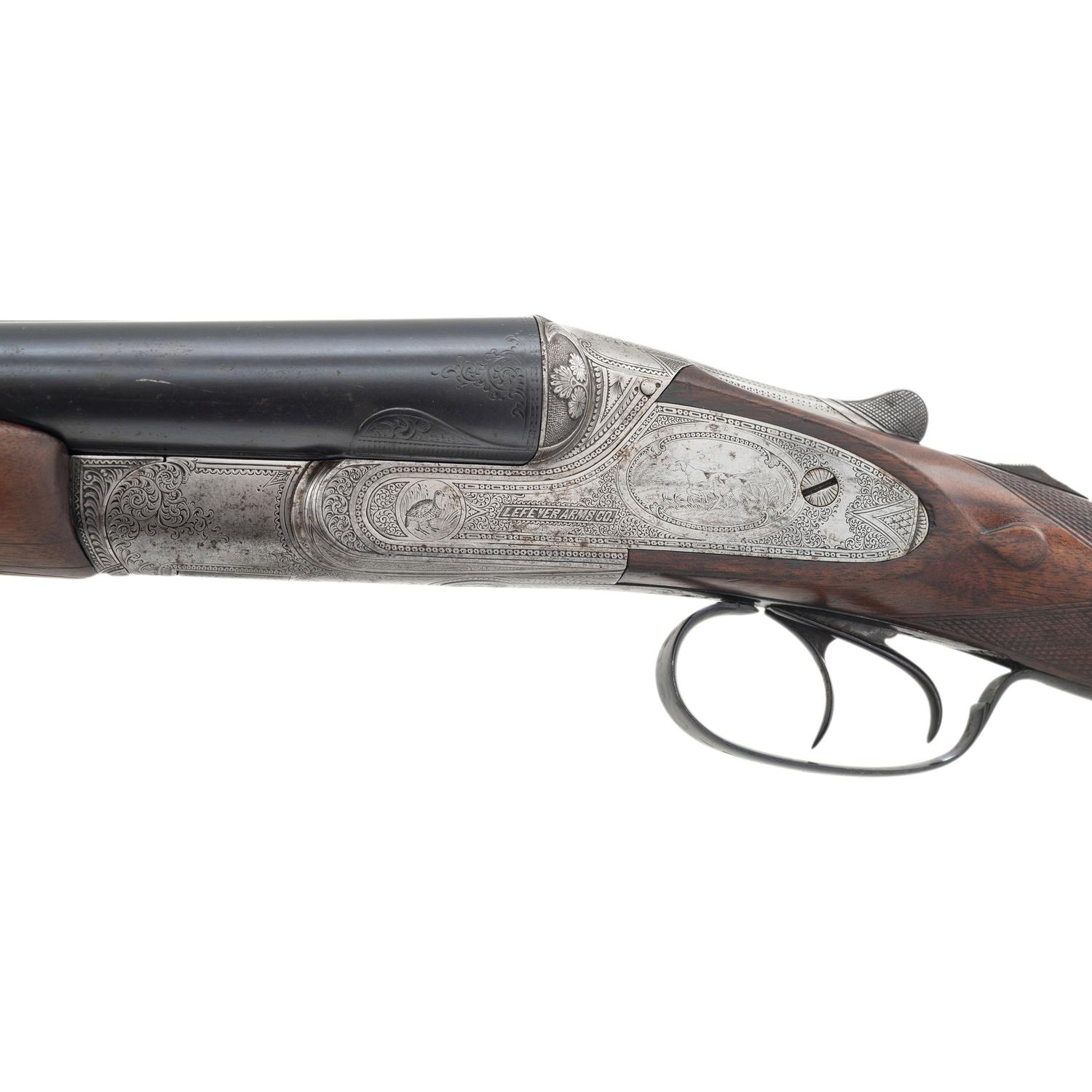 **High Quality B-Grade Lefever Arms Company SxS Hammerless Side Plate Shotgun with Krupp Barrels