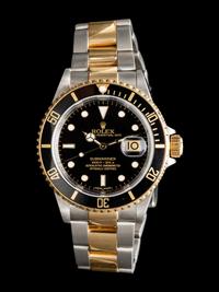ROLEX, REF. 16613 STAINLESS STEEL AND 18K YELLOW GOLD 'SUBMARINER' DATE WATCH